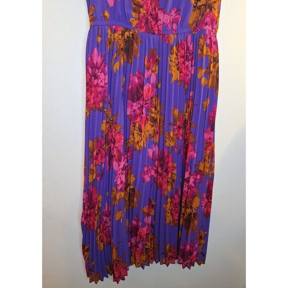 SOFIA VERGARA Sleeveless Pleated Dark Floral Midi Dress L 12/14 Boho Fairy Party - Picture 11 of 11